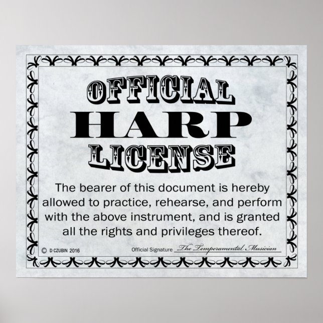 Poster Harp License (Frente)