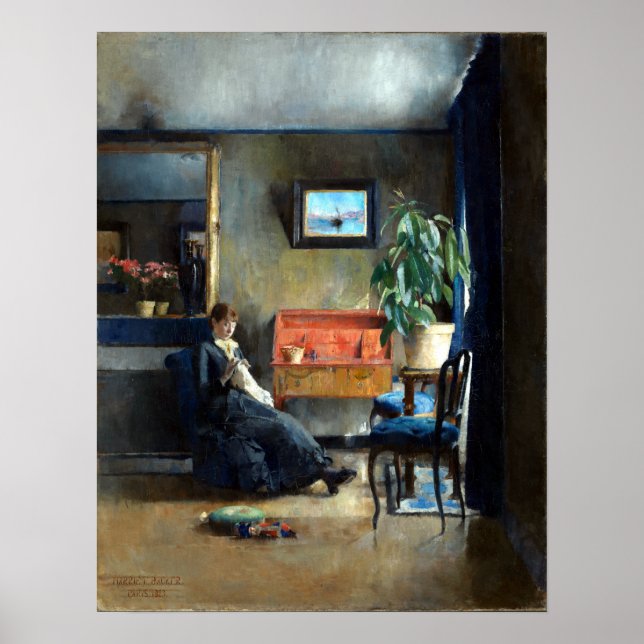 Poster Harriet Backer Blue Interior (Frente)