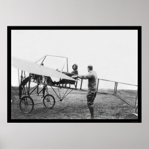 Pôster Harriet Quimby em seu avião 1911
