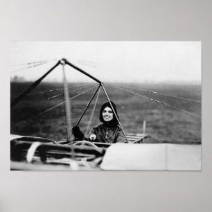 Poster Harriet Quimby em seu Monoplane de Bleriot