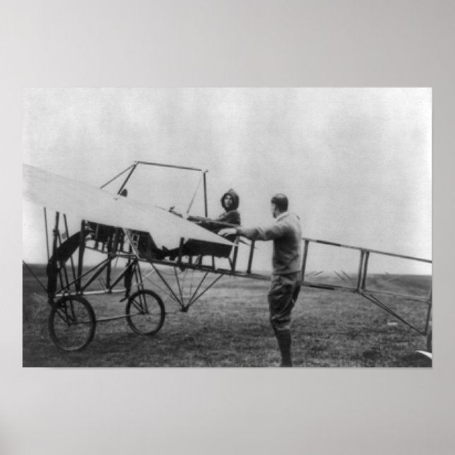 Poster Harriet Quimby em sua fotografia de avião (Frente)