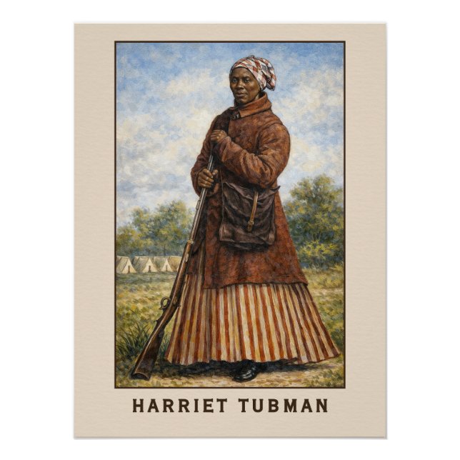 Pôster Harriet Tubman Color Portrait Art (Frente)