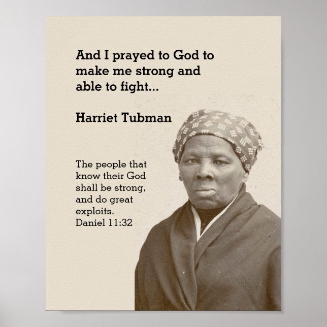 Poster HARRIET TUBMAN Quote Custom Scripture Motivational (Frente)