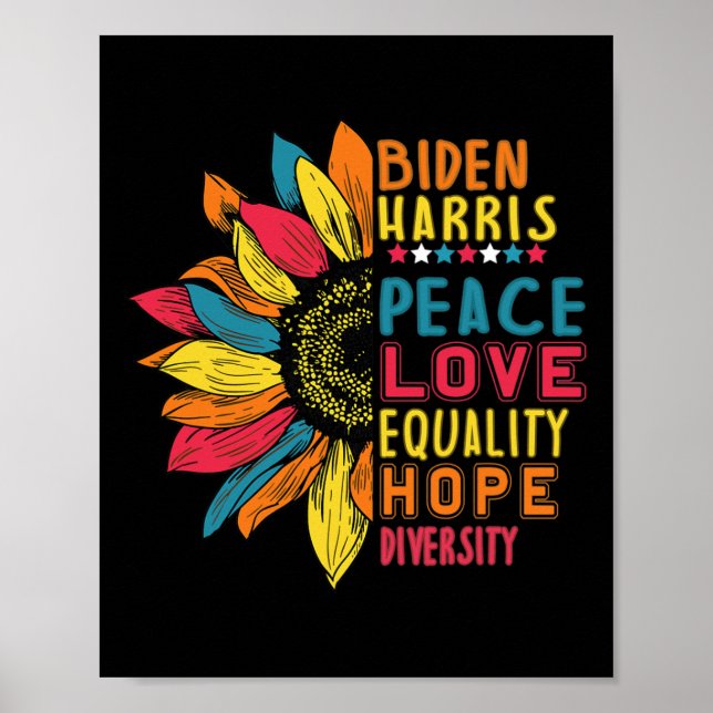 Poster Harris 2020 Peace Love Igualdade Esperam Diversida (Frente)
