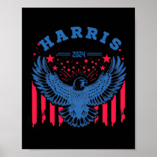 Poster Harris 2024 Águia Bandeira dos EUA