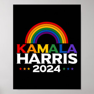 Poster Harris 2024 Bandeira Arco-Íris Orgulho Gay Lgbt