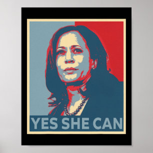 Poster Harris 2024 Eleição Presidente Kamala Sim Ela Pode
