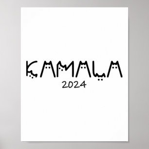 Poster Harris 2024 Engraçada Gama de Gato Sem Fios