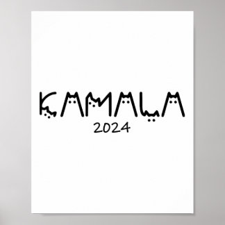 Poster Harris 2024 Engraçada Gama de Gato Sem Fios