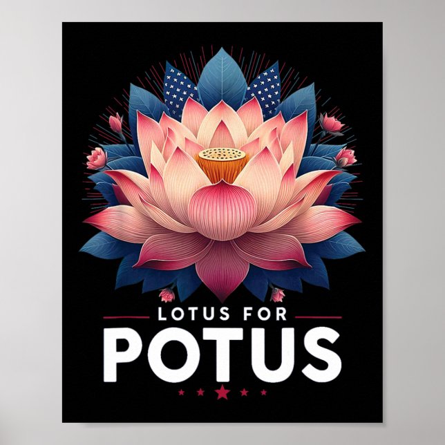 Poster Harris 2024 Lotus For Potus Trending Presidente (Frente)