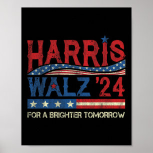 Poster Harris 2024 Para um Amanhã Mais Brilhante Kamala W