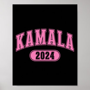 Poster Harris 2024 Presidente Varsity Pink Green Vintage