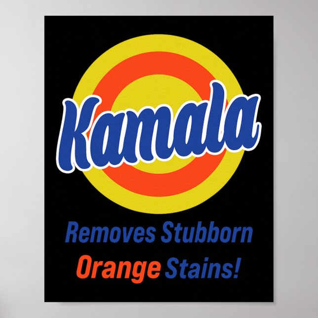 Poster Harris 2024 Remove Trilhas Laranja Stubborn 3 (Frente)