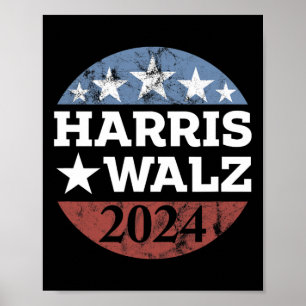Poster Harris & Tim Walz Para A Campanha Do President