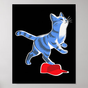 Poster Harris Cat Passando No Mega Hat Vp Presidente