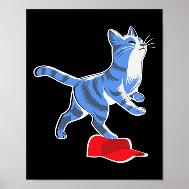 Poster Harris Cat Passando No Mega Hat Vp Presidente (Frente)