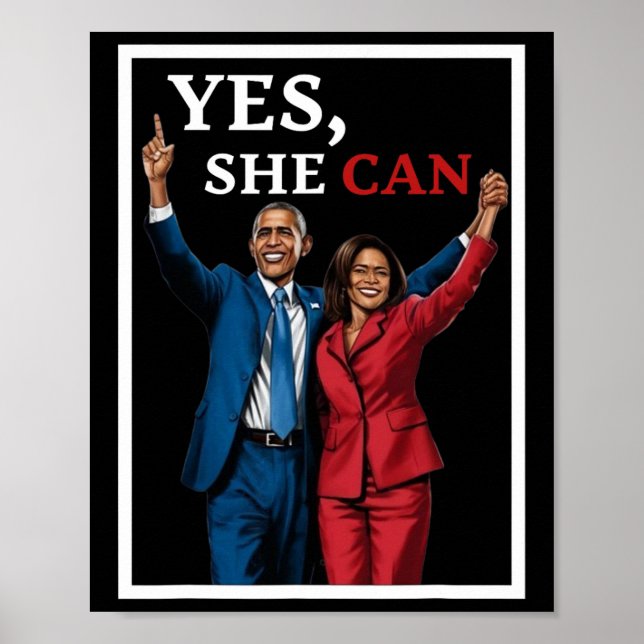 Poster Harris E Barack Obama Na Frente, Eleições 2024 (Frente)