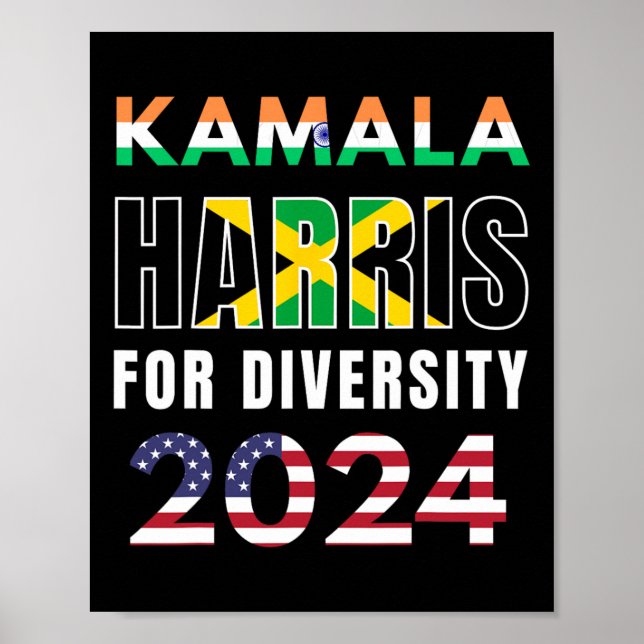 Poster Harris India Flag Diversity 2024 (Frente)