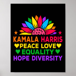 Poster Harris Peace Love Igualdade Esperam Diversidade