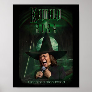Poster Harris Presidente Rindo Da Bruxa Má Das Leas
