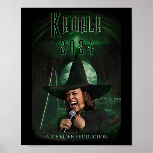Poster Harris Presidente Rindo Da Bruxa Má Das Leas (Frente)