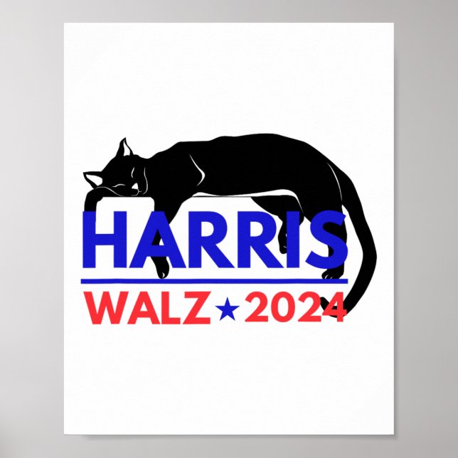 Poster Harris Tim Waltz Harris Waltz 2024 Harris Cat (Frente)