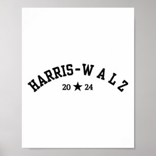 Poster Harris Tim Walz Baseball Font 2024 Eleição