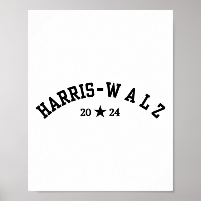 Poster Harris Tim Walz Baseball Font 2024 Eleição (Frente)
