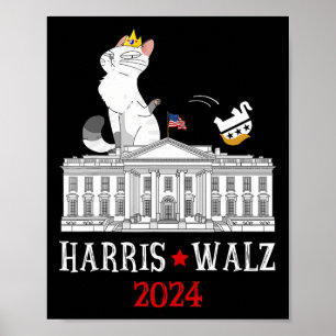 Poster Harris Venceu 2024 Presidente Eleito Engraçado Cat