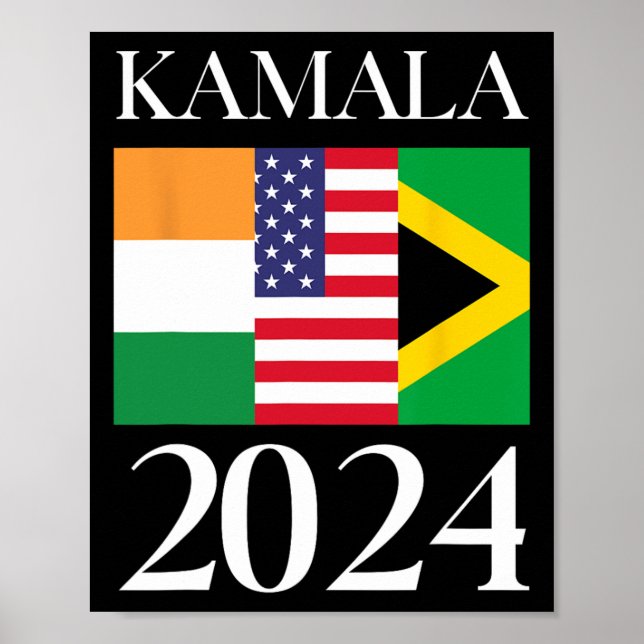Poster Harris Vote em 2024 Bandeira jamaicana da Índia (Frente)