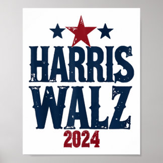 Poster Harris W 2024 Eleição Kamala Harris Tim Waltz 202