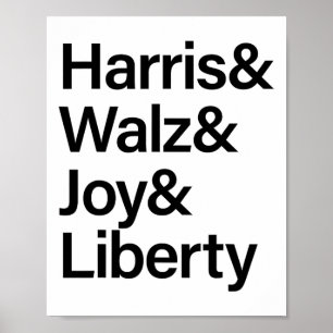 Poster Harris W Joy Liberdade Vote Kamala Harris Presiden
