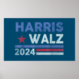 Poster Harris Waltz 2024 Eleição Kamala Harris Marinho Az