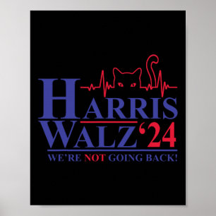 Poster Harris Waltz 2024 Não vamos voltar a Gato engraçad