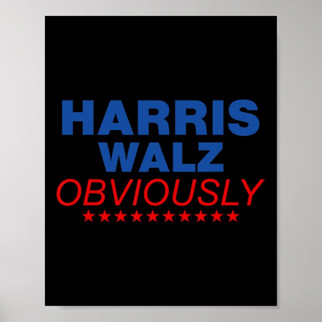 Poster Harris Waltz Obviamente 2024 Balz Para A Walz (Frente)