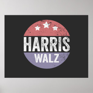 Poster Harris Walz 2024 Eleição Kamala Tim Waltz América