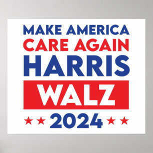 Poster Harris Walz 2024 Torna A América Mais Cuidada