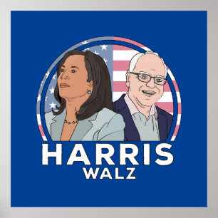 Poster Harris Walz Election