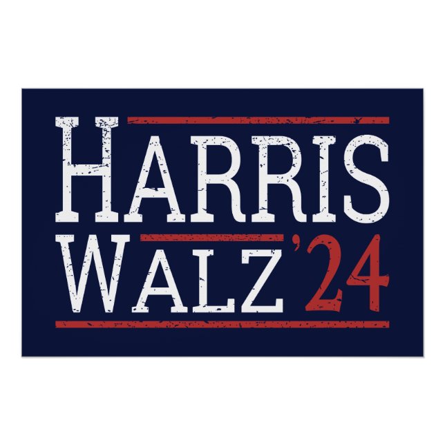 Pôster Harris Walz Eleição 2024 I (Frente)