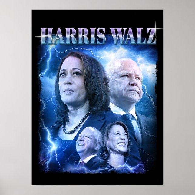 Poster Harris Walz Retro 90s Estilo (Frente)