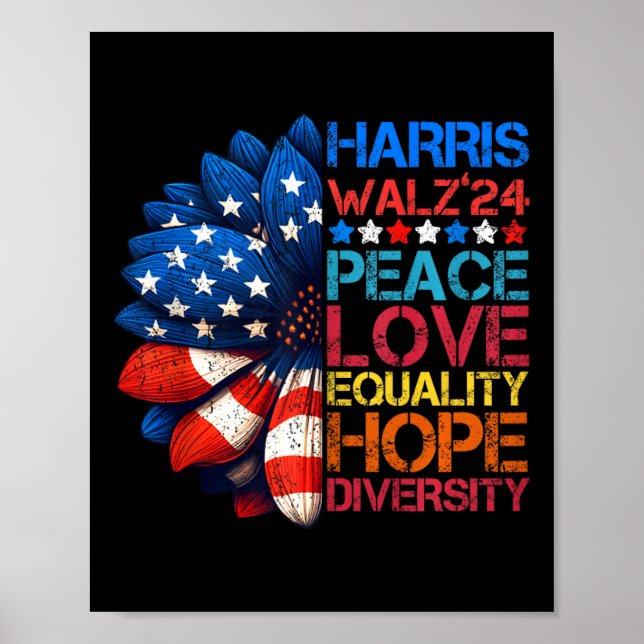 Poster Harris Wheimer 2024 Peace Love Equal Diver (Frente)