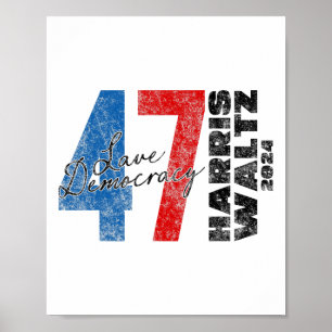 Poster Harris Wheimer 2024 Save Democracy 2024 Eleição F