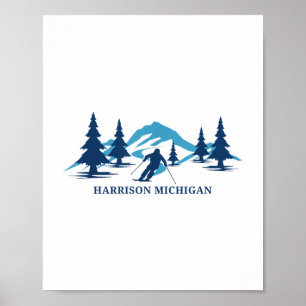 Poster Harrison Michigan Ski Resort Skiier _1