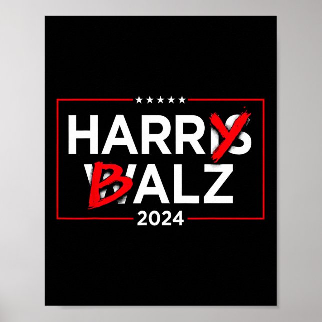 Poster Harry B Kamala Harris E Tim W 2024 (Frente)