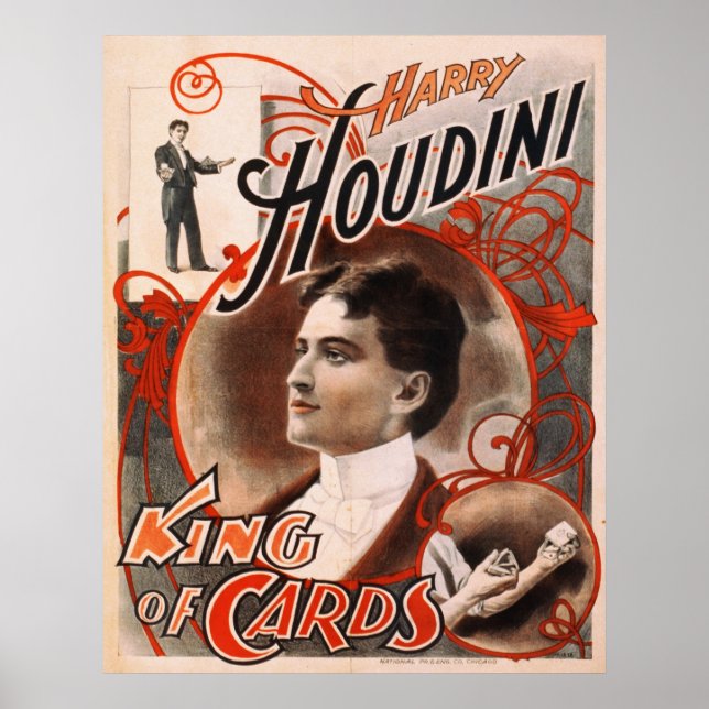 Pôster Harry Houdini King Of Cards (Frente)