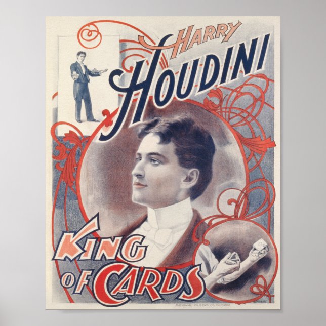 Poster Harry Houdini King of Cards (Frente)