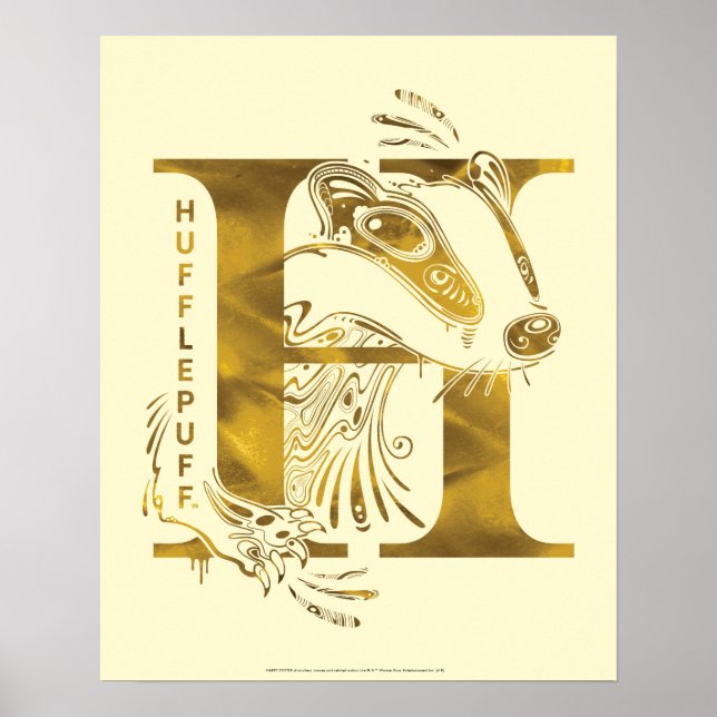 Poster Harry Potter | Aguamenti Gráfico HUFFLEPUFF™ (Frente)