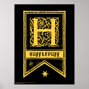 Poster Harry Potter   Banner Monograma Hufflepuff