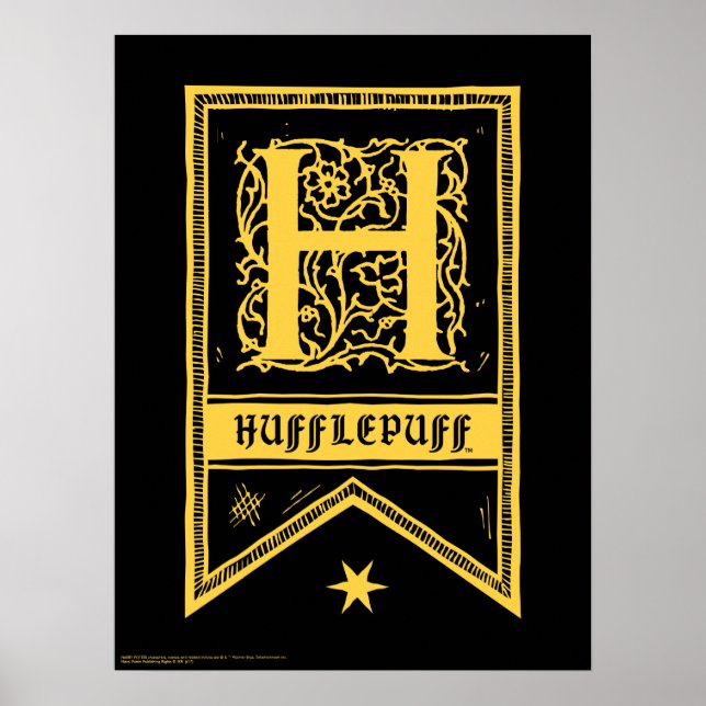 Poster Harry Potter | Banner Monograma Hufflepuff (Frente)