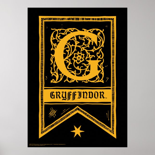 Poster Harry Potter | Faixa do Monograma Gryffindor (Frente)